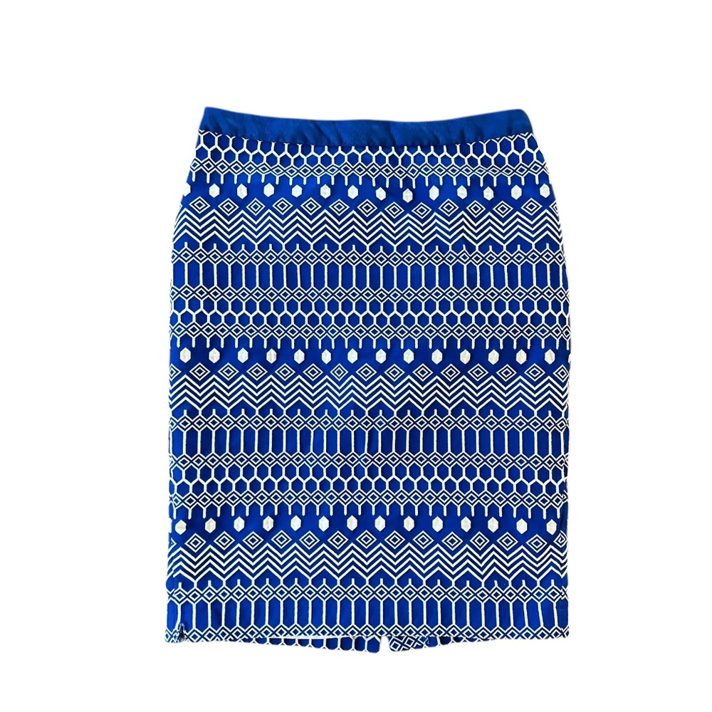 Boden Aztec Embroidered Fully Lined Pencil Skirt Size US 6 Hanukkah